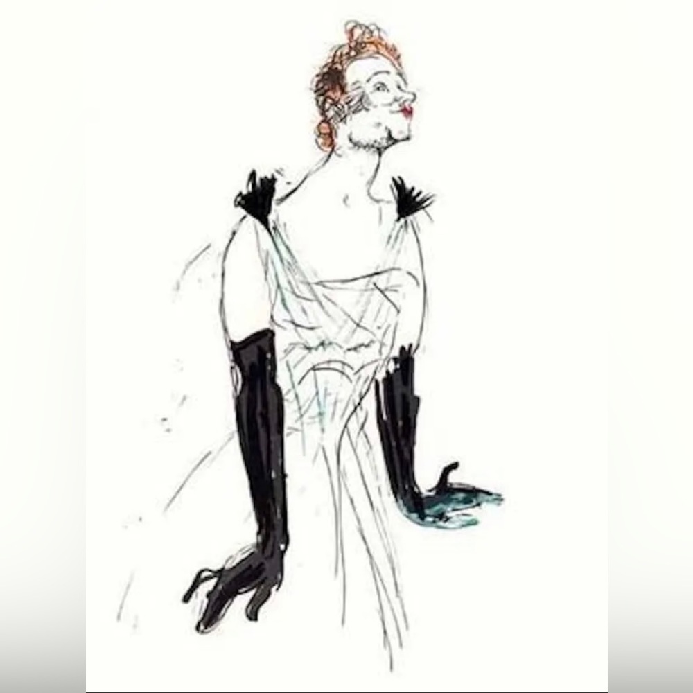 Yvette Guilbert by Henri de Toulouse-Lautrec Poster Print 18 x 24"